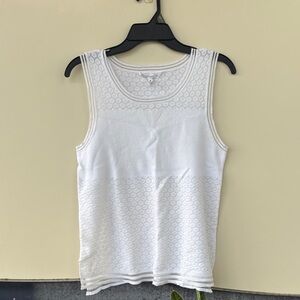BCBGeneration White Textured Tank Top
